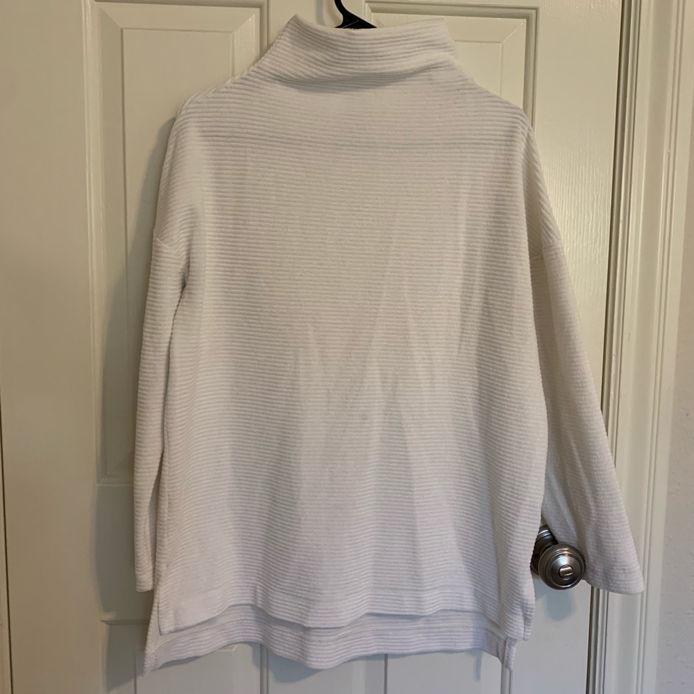 Minimalist Scandinavian White Ribbed Turtleneck